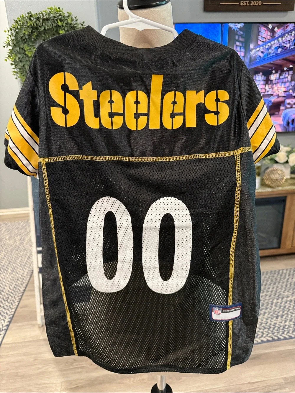 NFL Pittsburgh Steelers Pet Black & Gold Jersey Top - Gently Worn